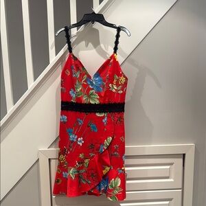 Alice + Olivia Red Dress with Black Lace